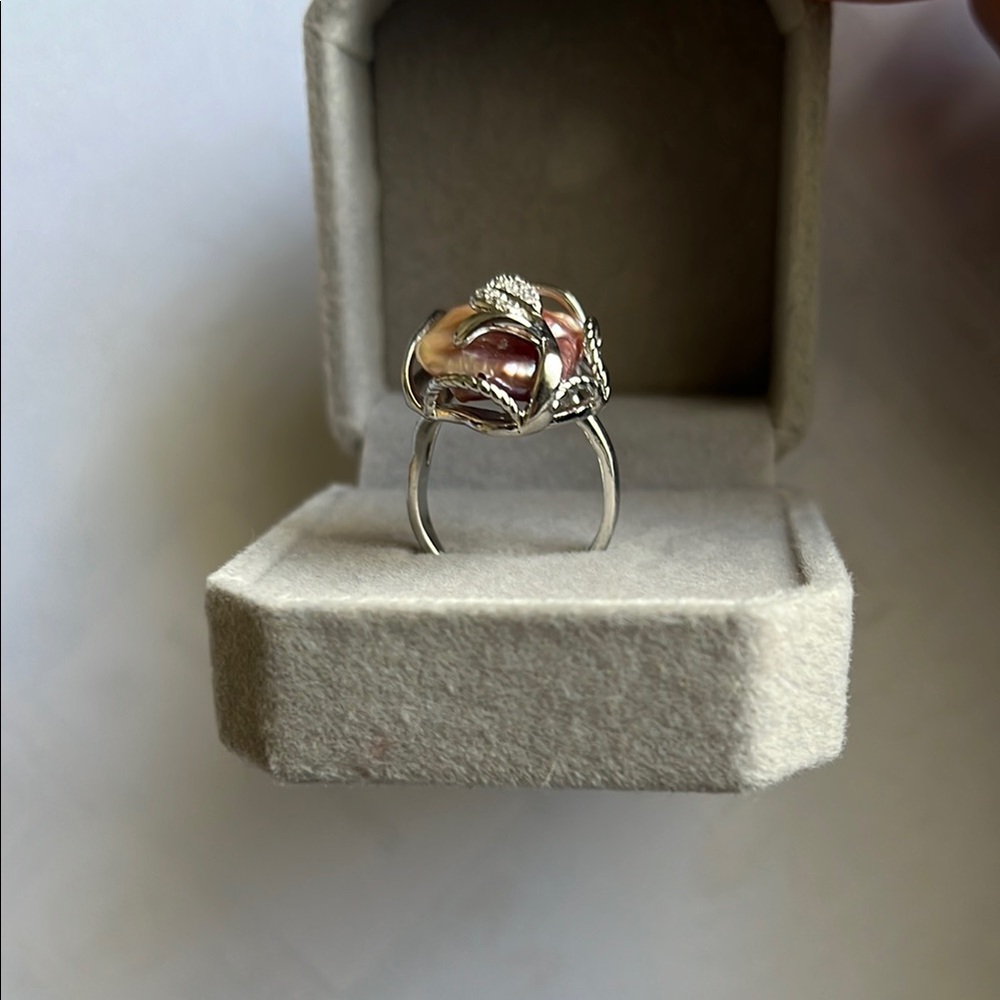 Adjustable Baroque Pearl Ring - Picture 5 of 6